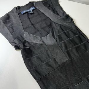 French Connection Textured Little Black Bodycon Dress in Size 4